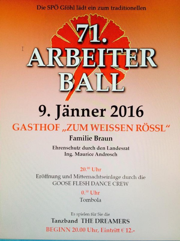 Arbeiterball Gfoehl 2016